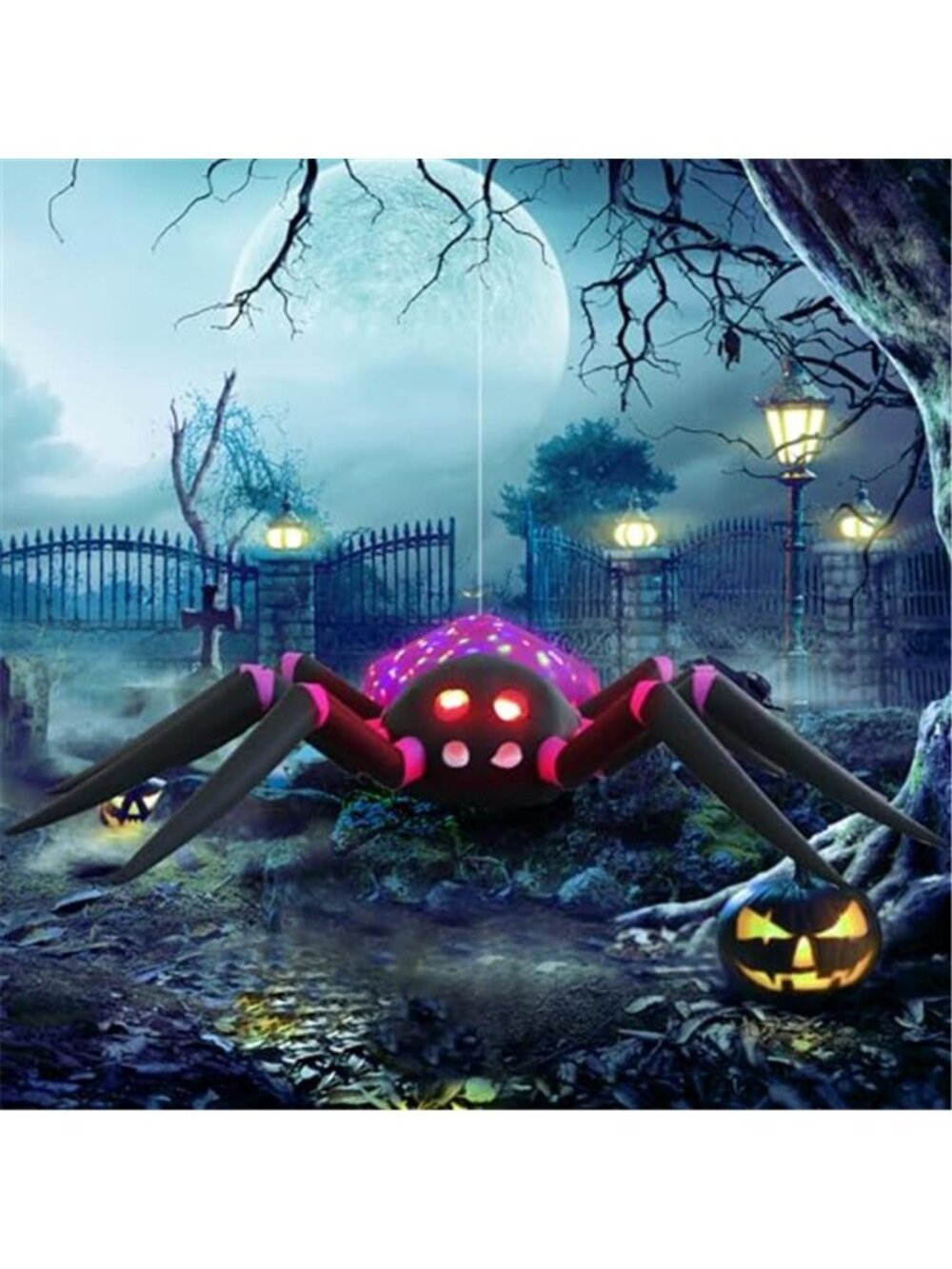 HZGDEJTG 12ft Purple Spider Halloween Inflatable Outdoor Decoration, Yard
